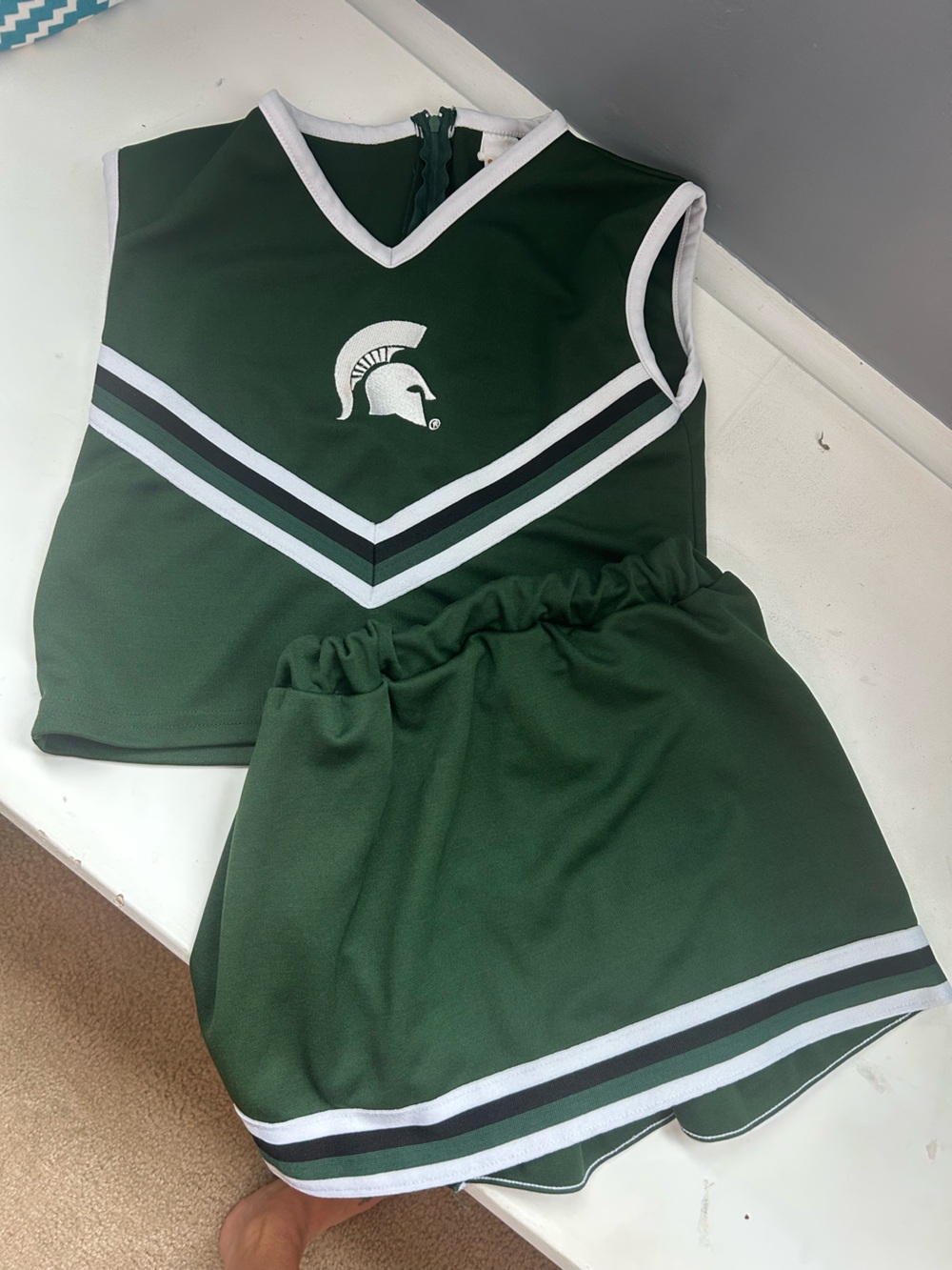 Michigan State Cheer Set with White Stripe Accent